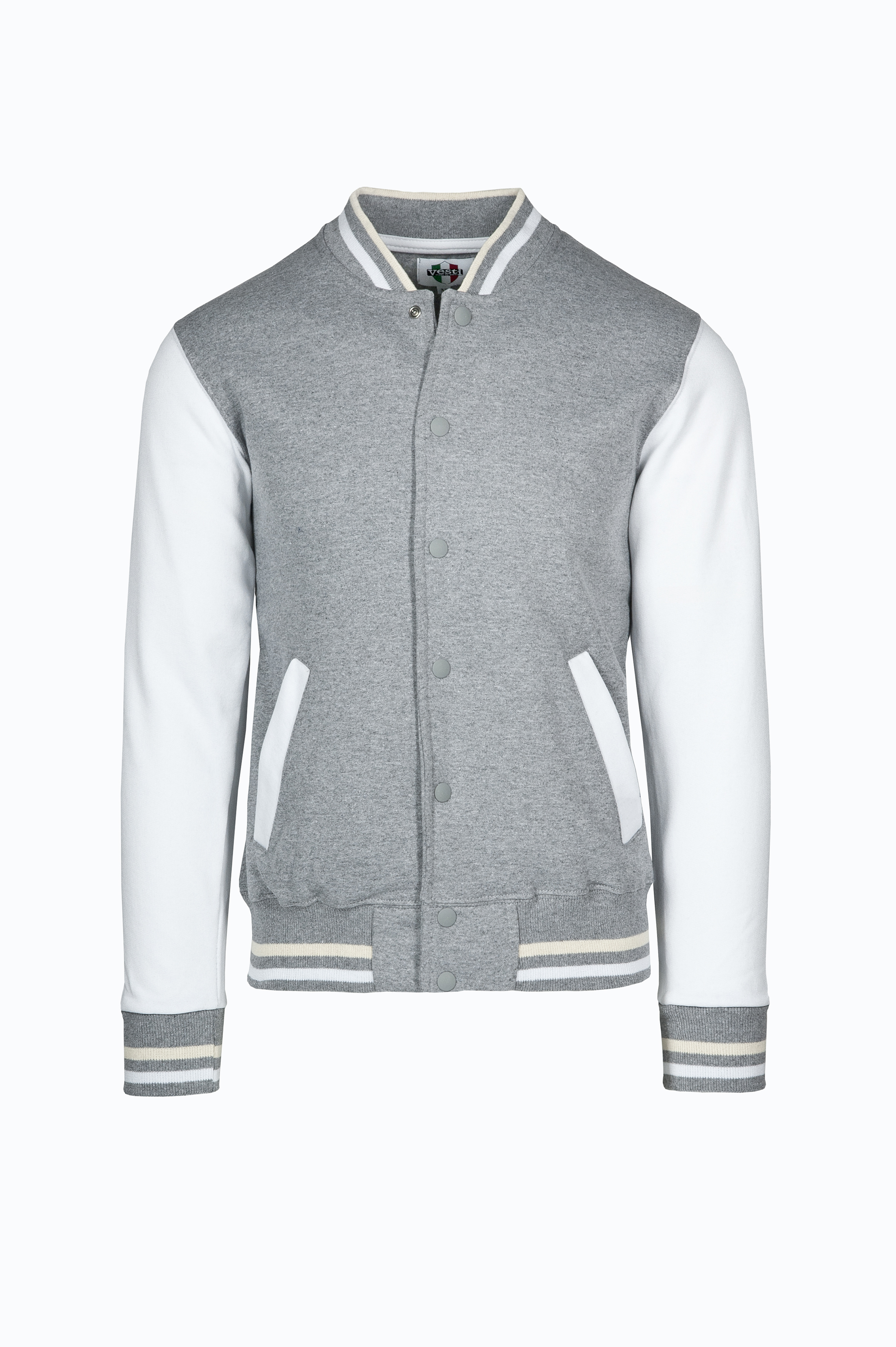 Two-Tone Bomber Jacket - 7599 - Ash/White