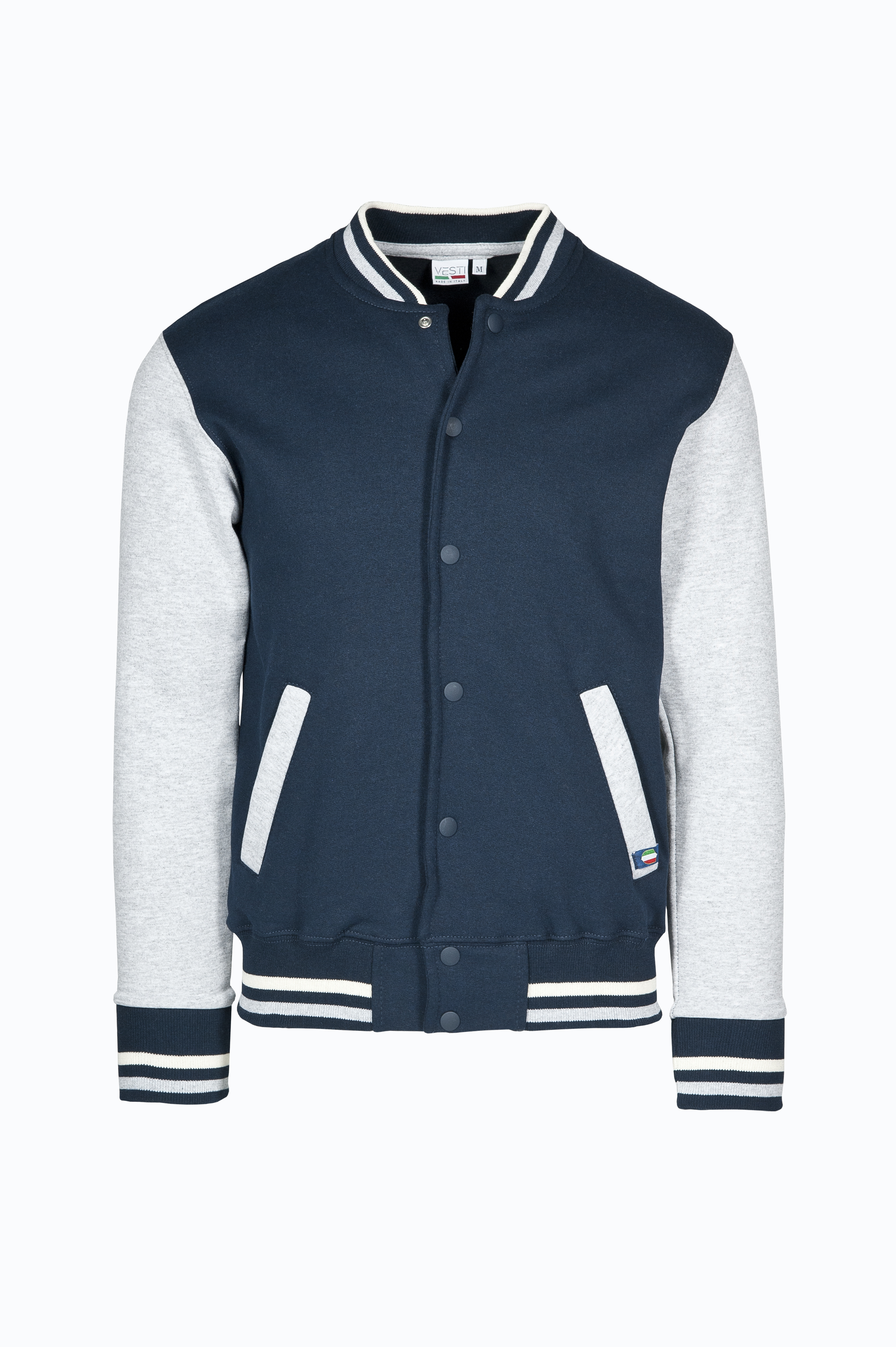 Two-Tone Bomber Jacket - 1836 - Blue/Grey