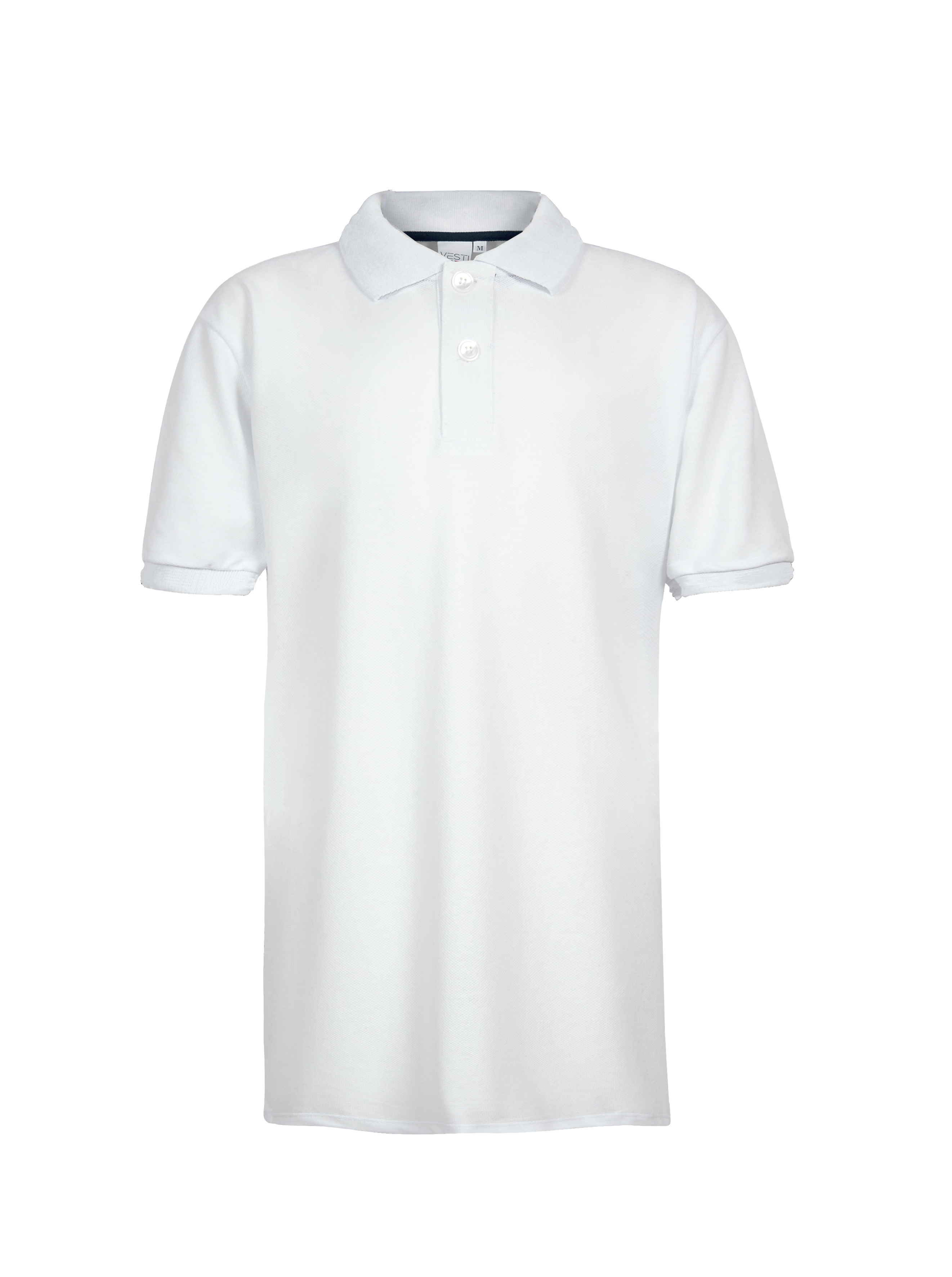 Trim Piqué Polo Shirt for Kids, Short Sleeve - 99 - White