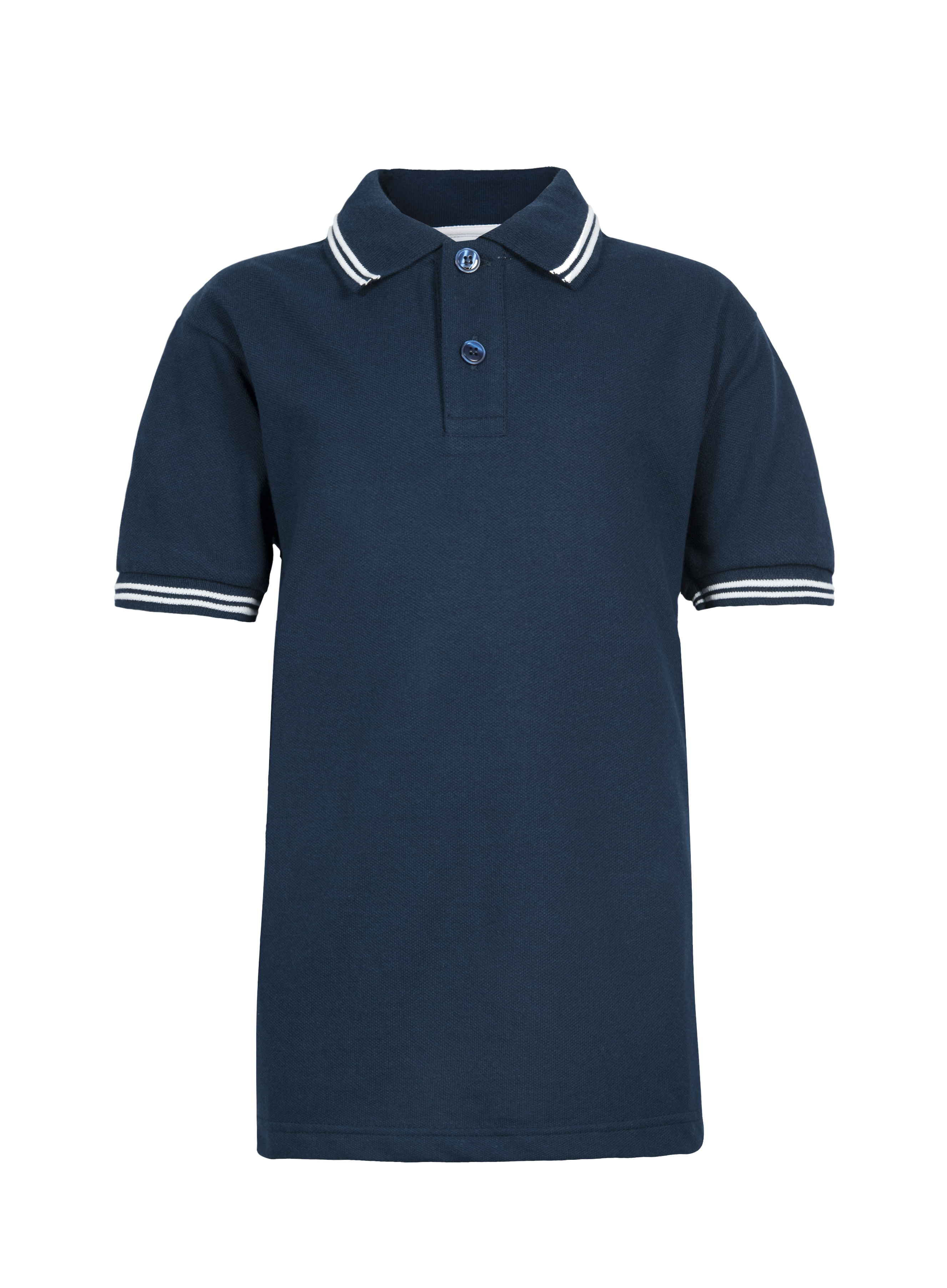 Trim Piqué Polo Shirt for Kids, Short Sleeve - 1899 - Blue/White