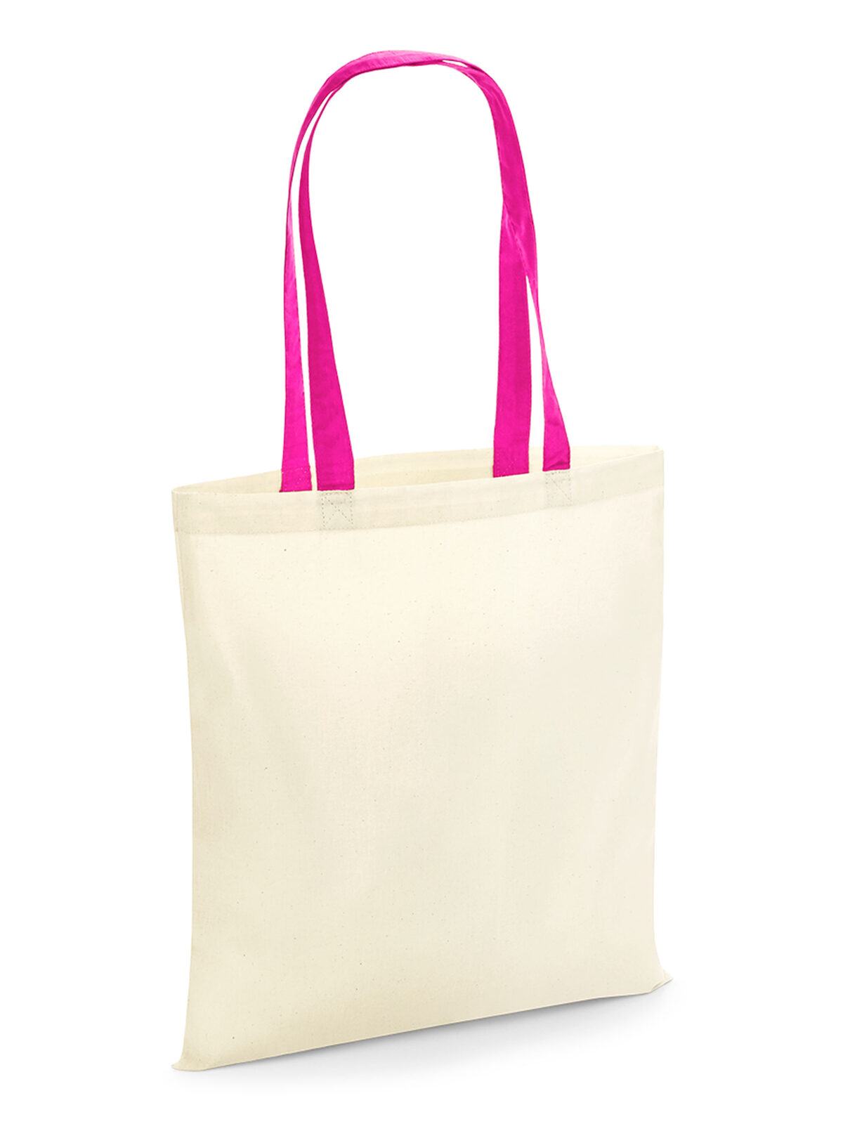 Bag for Life - Contrast Handles - Natural/Fuchsia