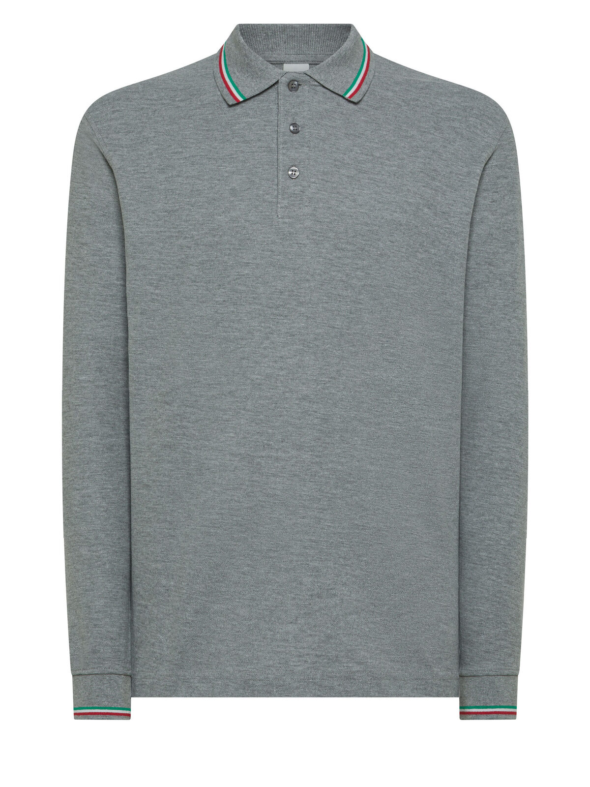 Long Sleeve Italy Polo - GY - Grey Heather