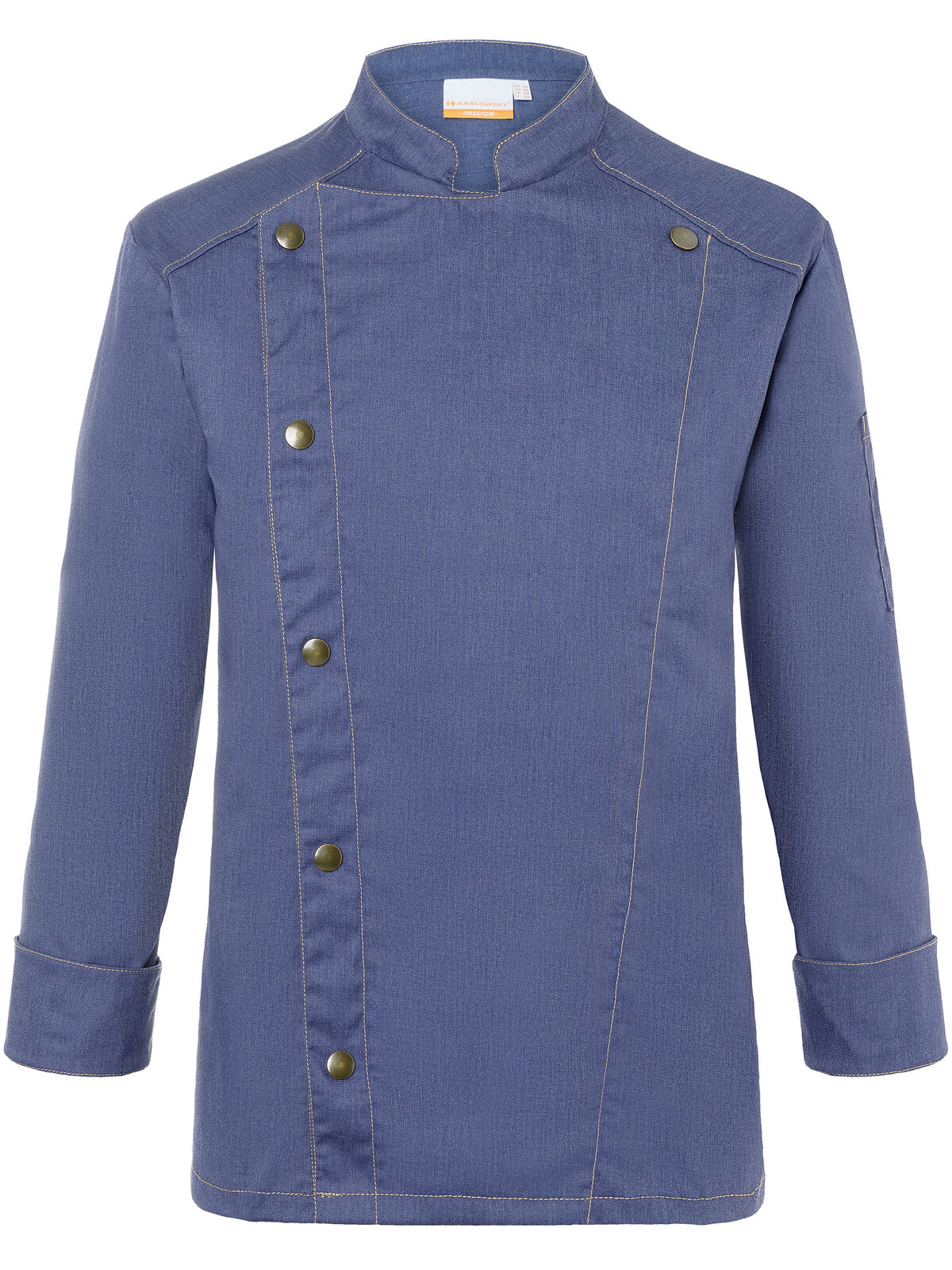 Chefjas in jeansstijl - 15 - Vintage Blue (ongeveer Pantone 2108C)