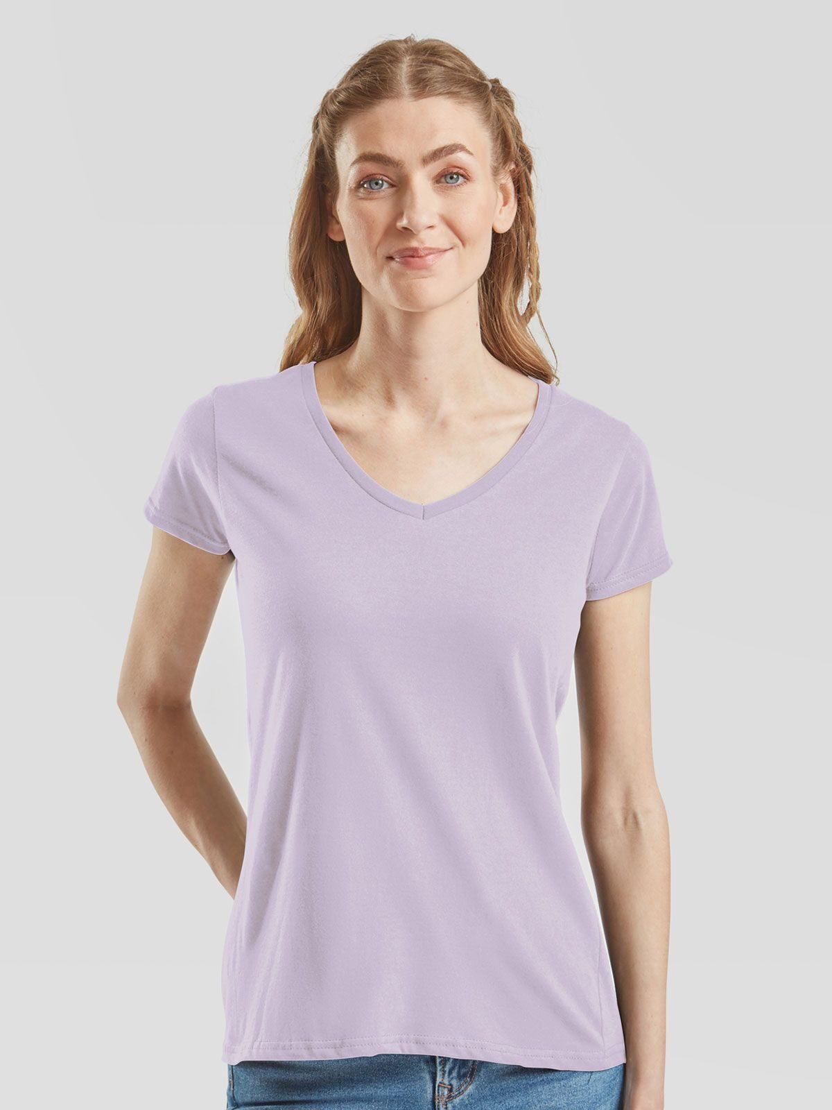 Iconisch dames T-shirt met V-hals (maat 150)