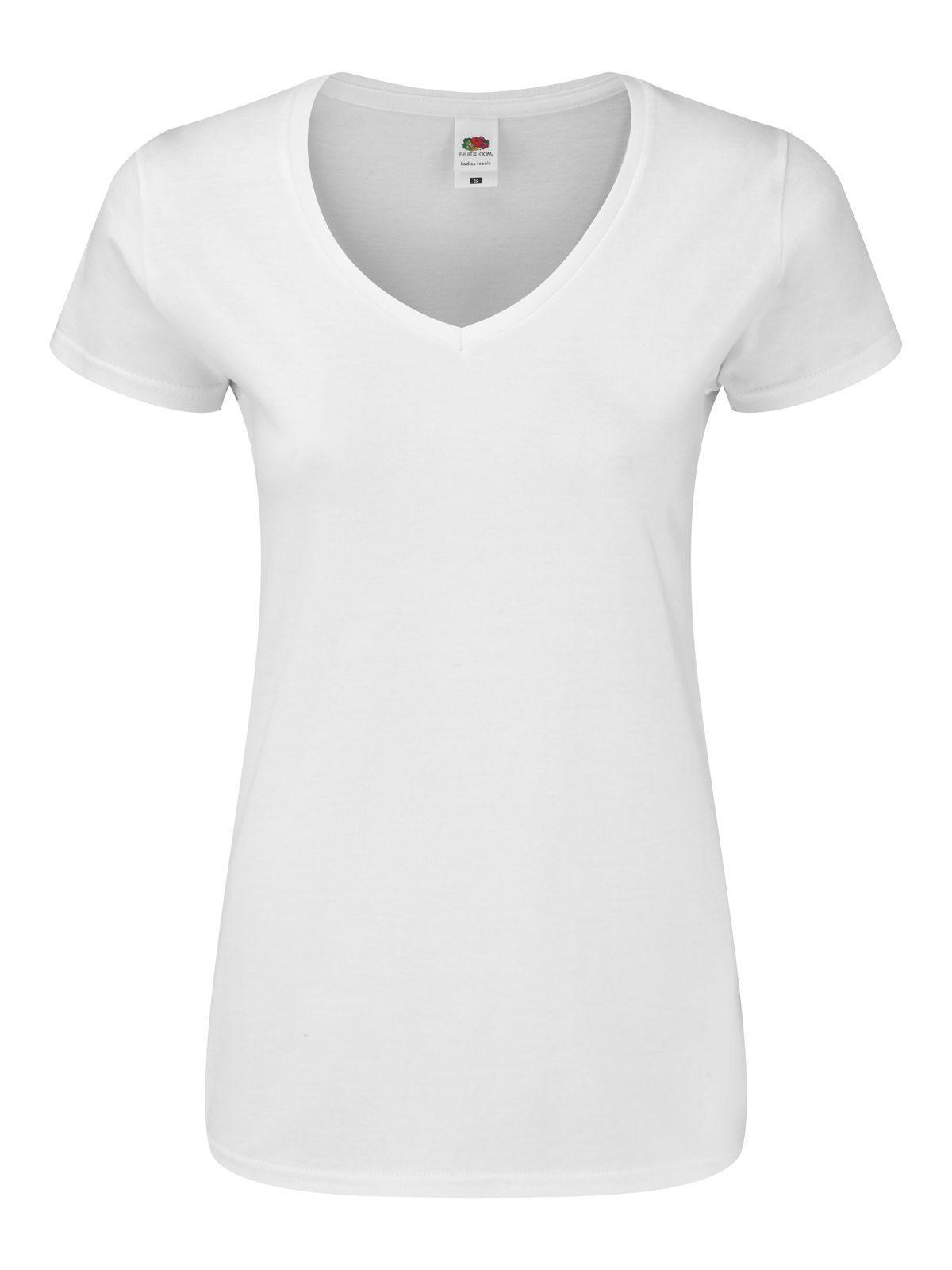 Iconisch dames T-shirt met V-hals (maat 150) - 30 - Wit