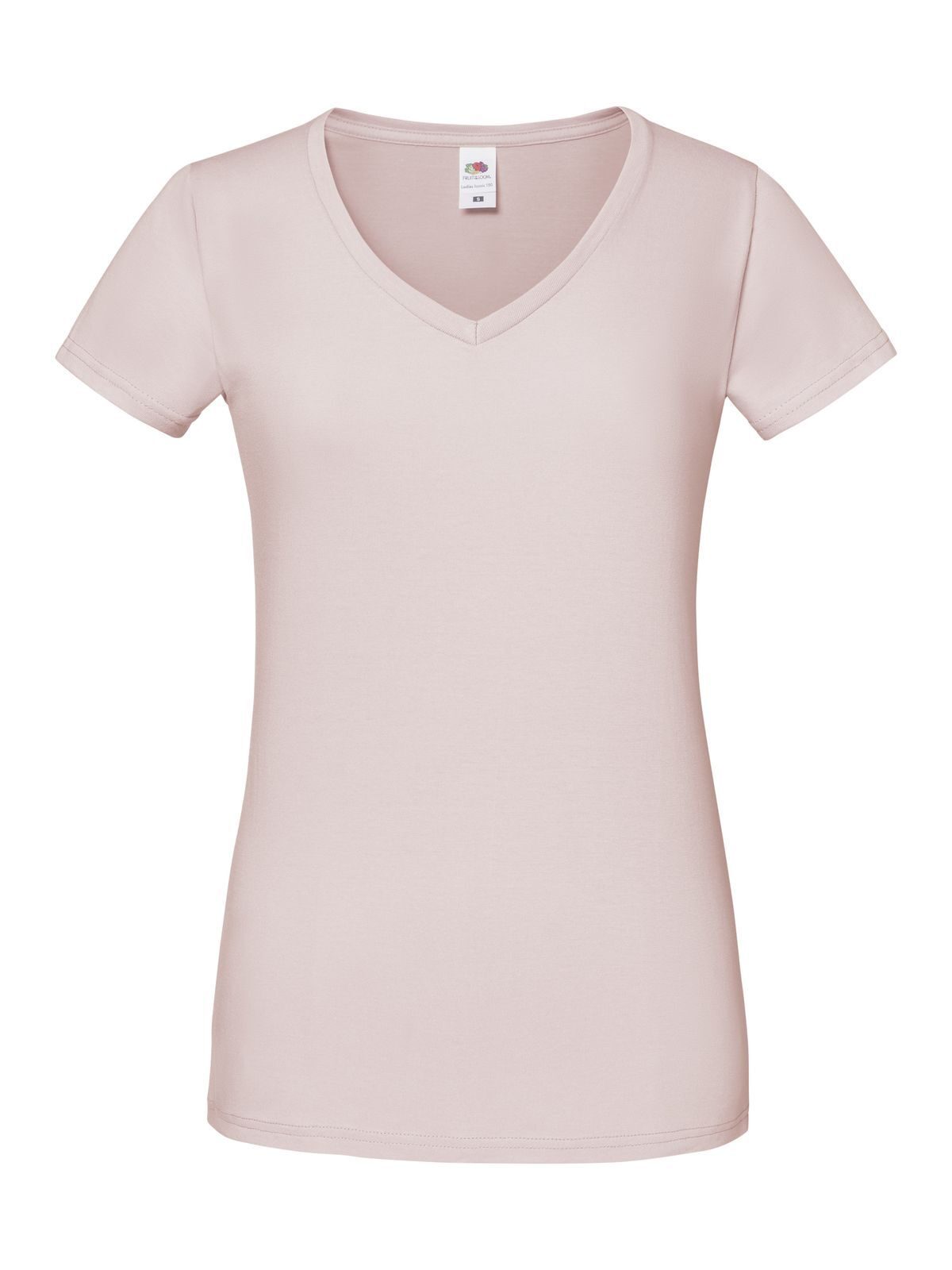 Iconisch dames T-shirt met V-hals (maat 150) - PR - Poederroos