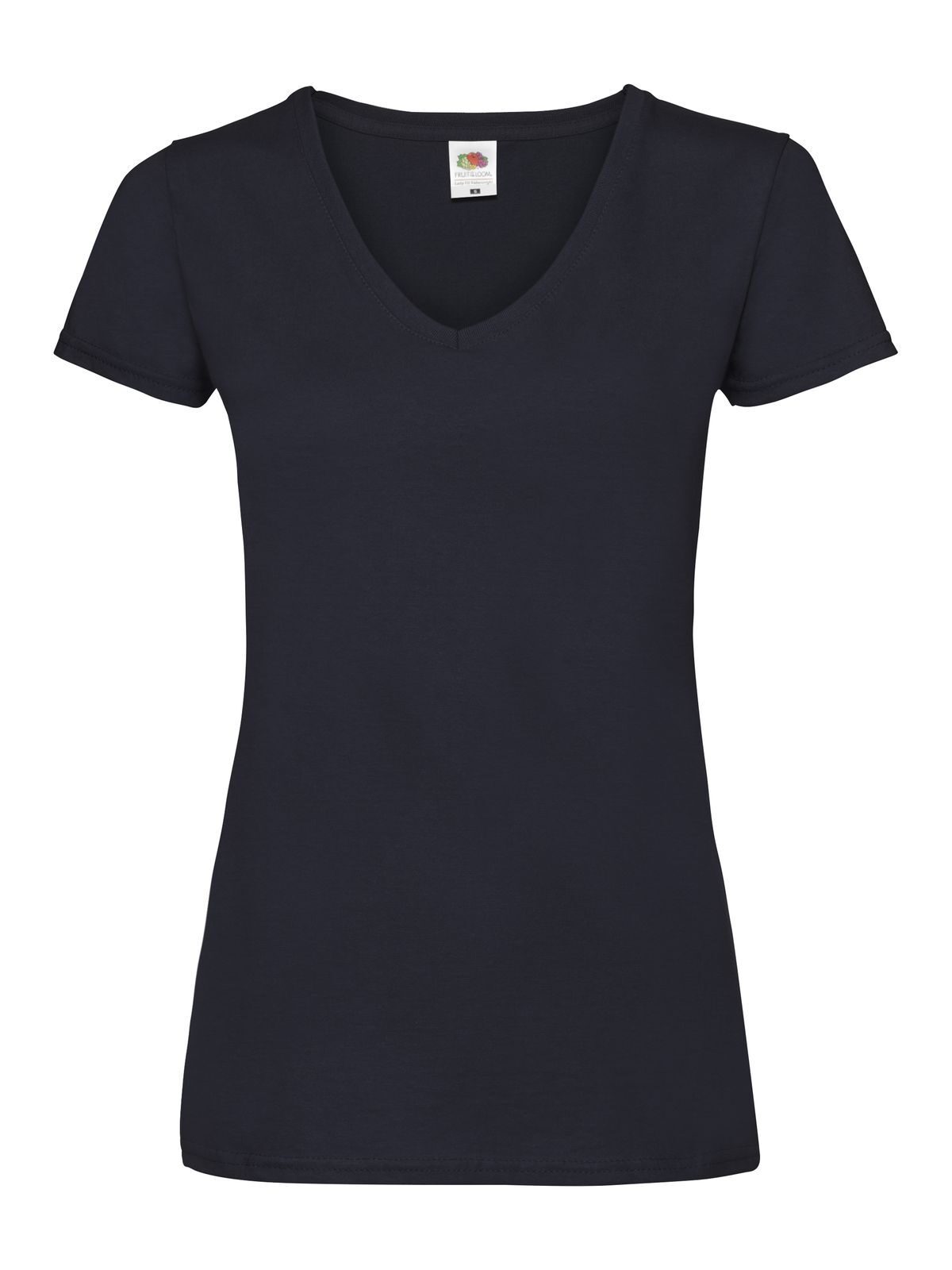 Dames T-shirt met V-hals van Valueweight-kwaliteit - AZ - Diep Marineblauw