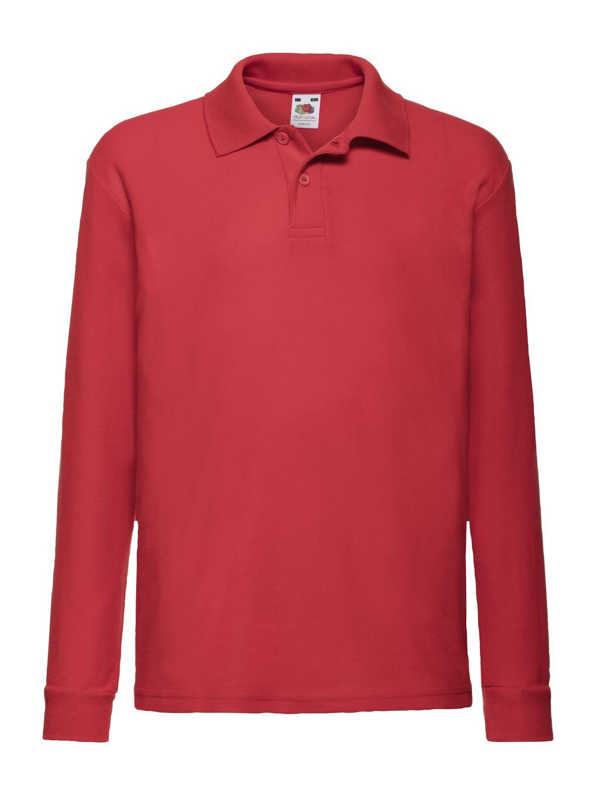 Kinderpolo met lange mouwen 65/35 - 40 - Rood