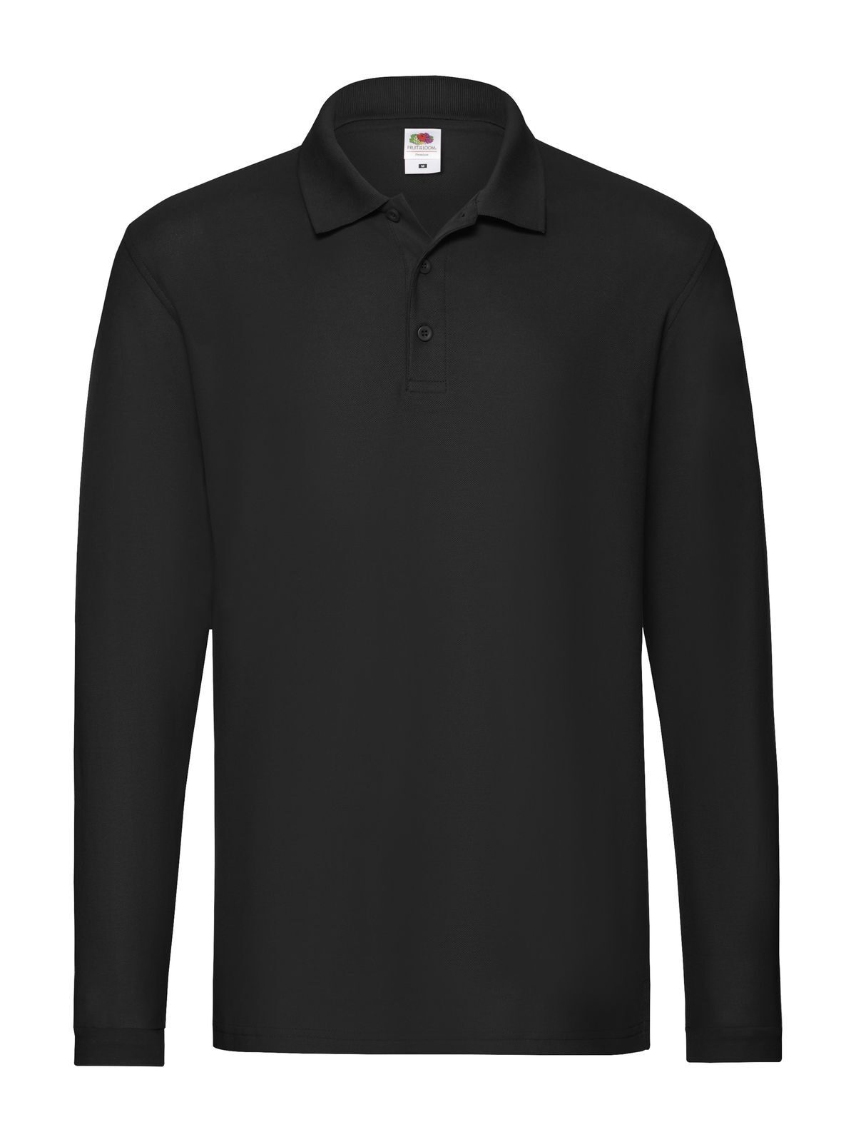 Premium polo met lange mouwen - 36 - Zwart