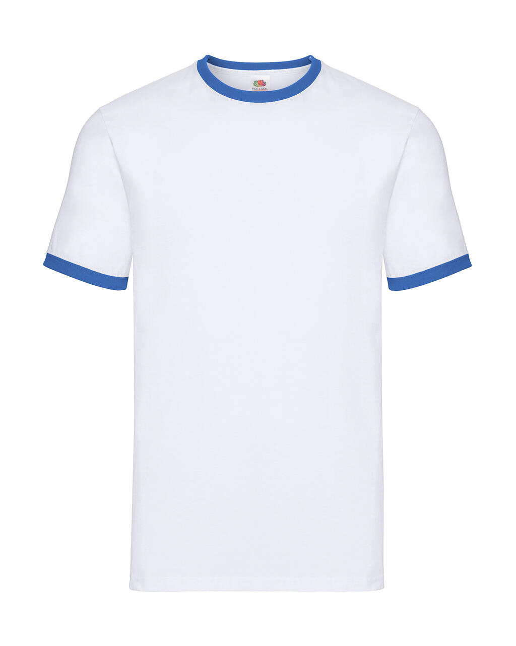 Ringer T-shirt - AW - Wit-Koningsblauw
