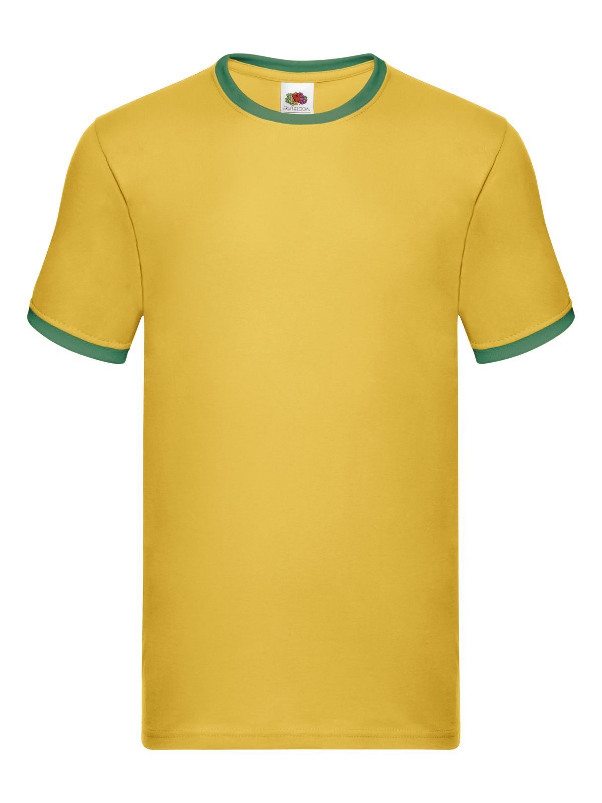 Ringer T-shirt - AM - Zonnebloem-Kellygroen
