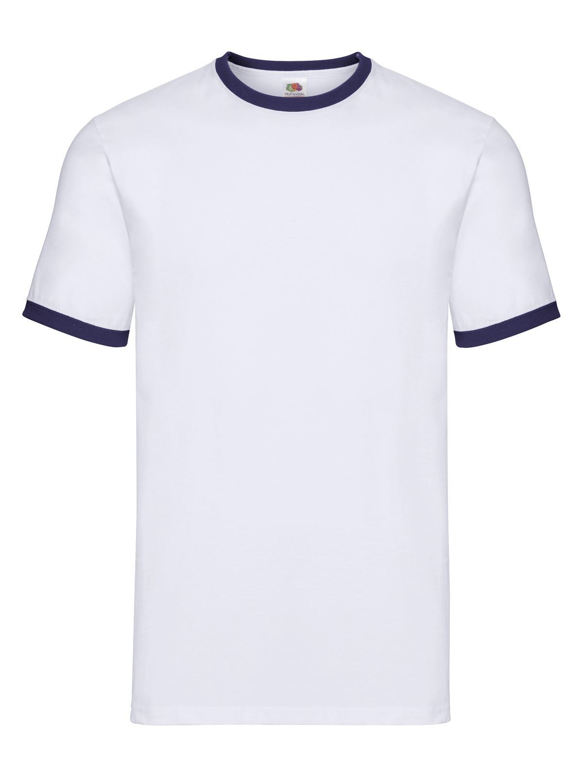 Ringer T-shirt - ZA - Wit-Marineblauw