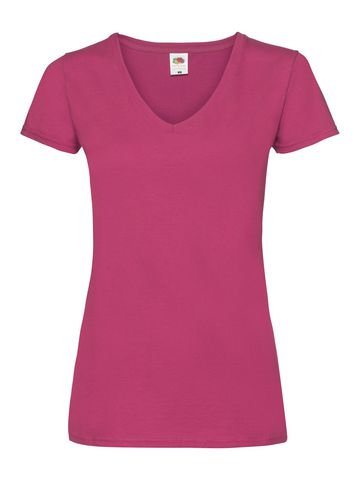 Ladies Valueweight V-Neck T - 57 - Fuchsia