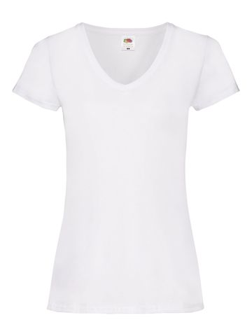 Ladies Valueweight V-Neck T - 30 - White