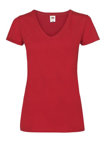 Ladies Valueweight V-Neck T - 40 - Red