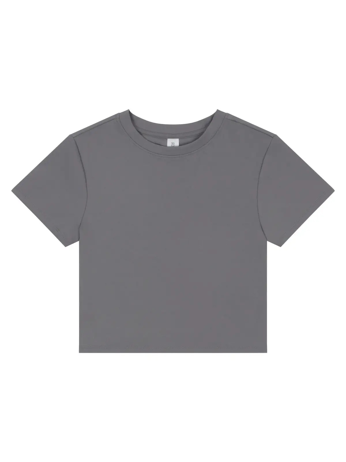 Dames cropped T-shirt van gerecycled materiaal - PLG - Platinagrijs