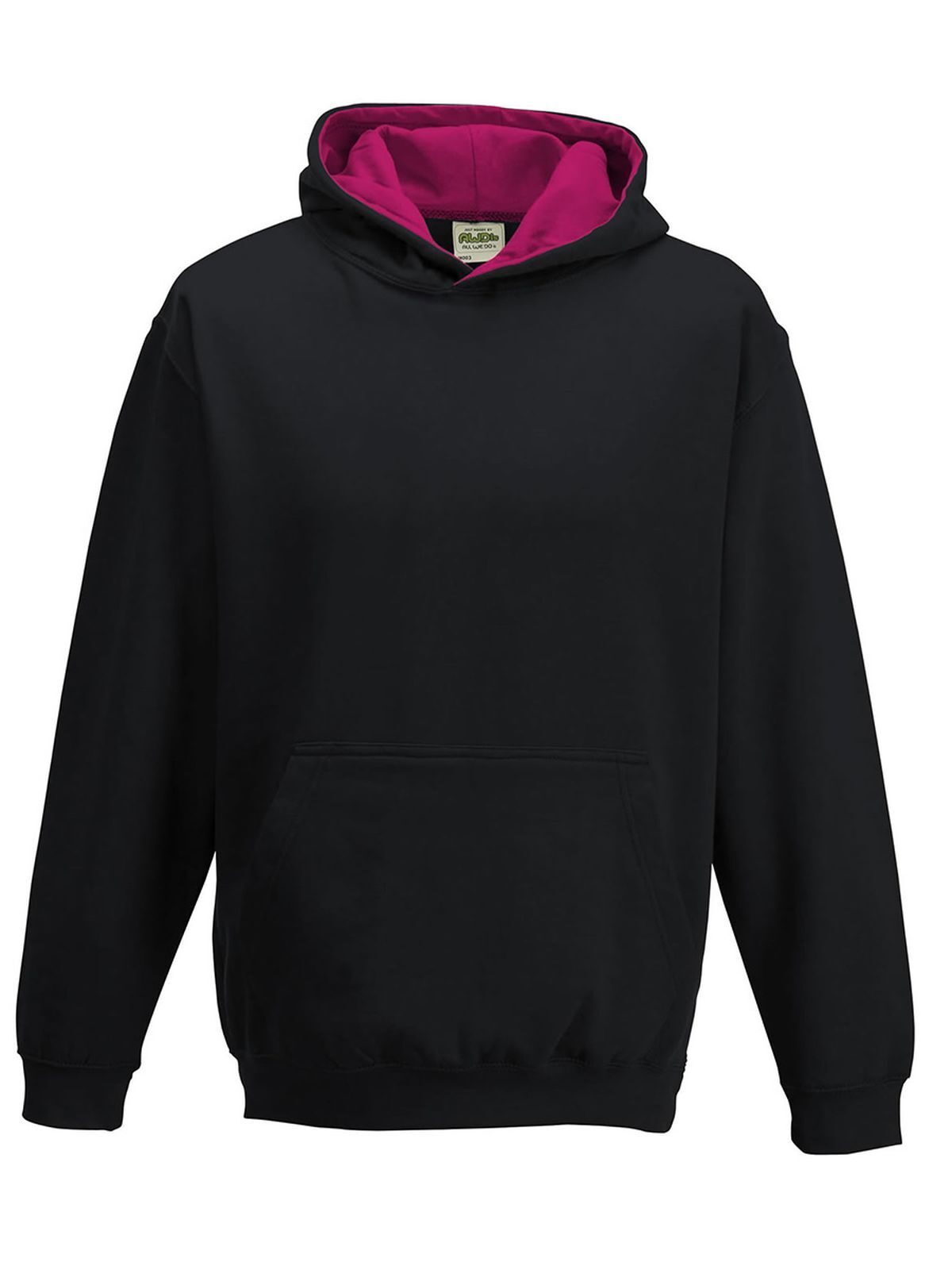 Kinderhoodie in varsitystijl - JBLHPK - Gitzwart/Felroze