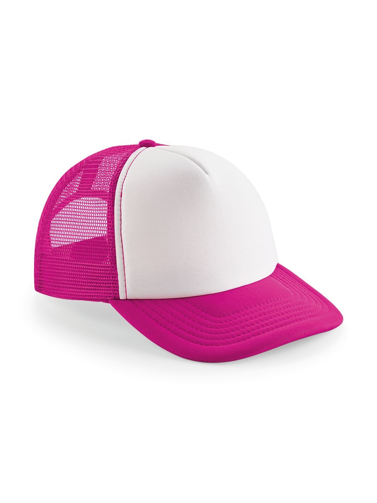 Vintage Snapback Trucker Cap - FUSW - Fuchsia/white