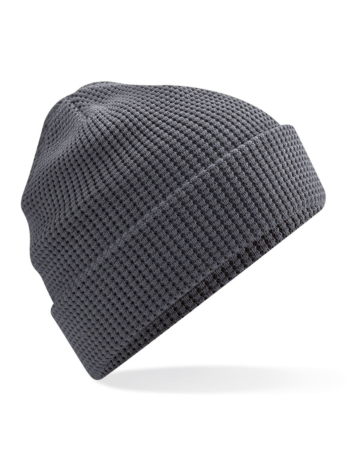 Organic Cotton Waffle Beanie - GPH - Graphite grey