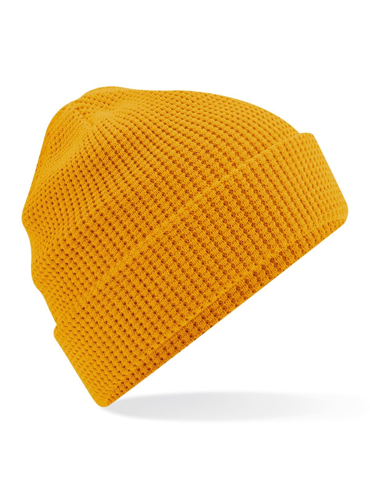 Organic Cotton Waffle Beanie - MUS - Mustard