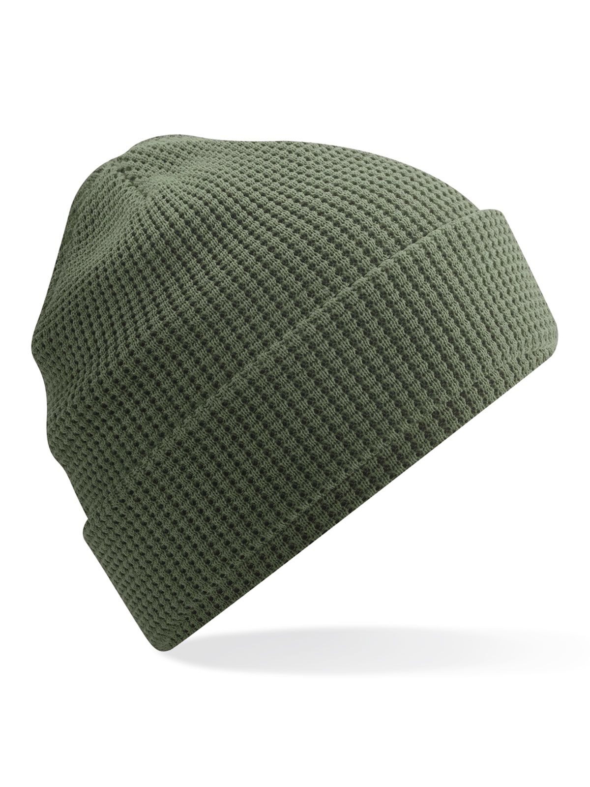 Organic Cotton Waffle Beanie - OLI - Olive Green