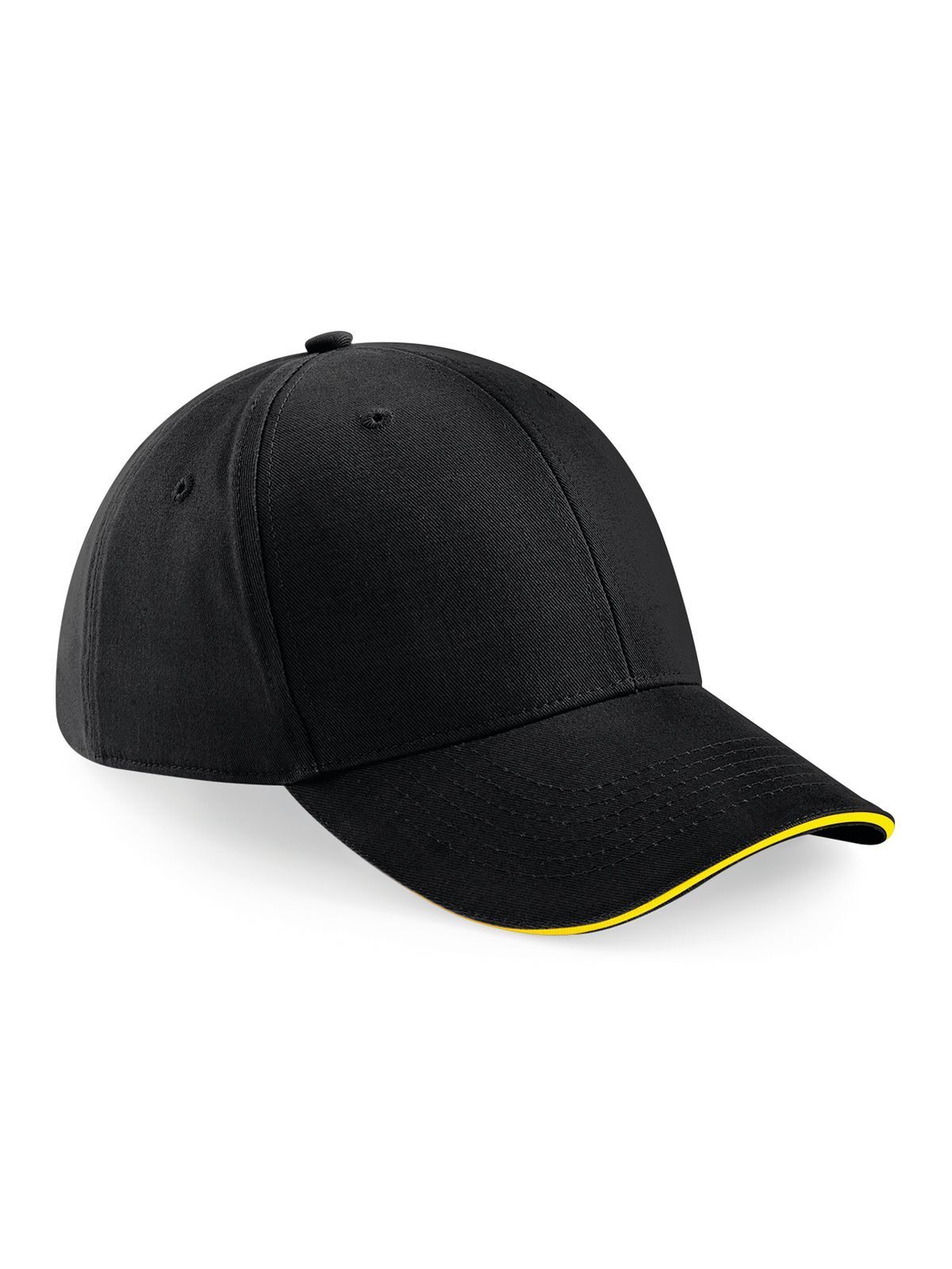 Athleisure 6 Panel Cap - BLKY - Black/yellow