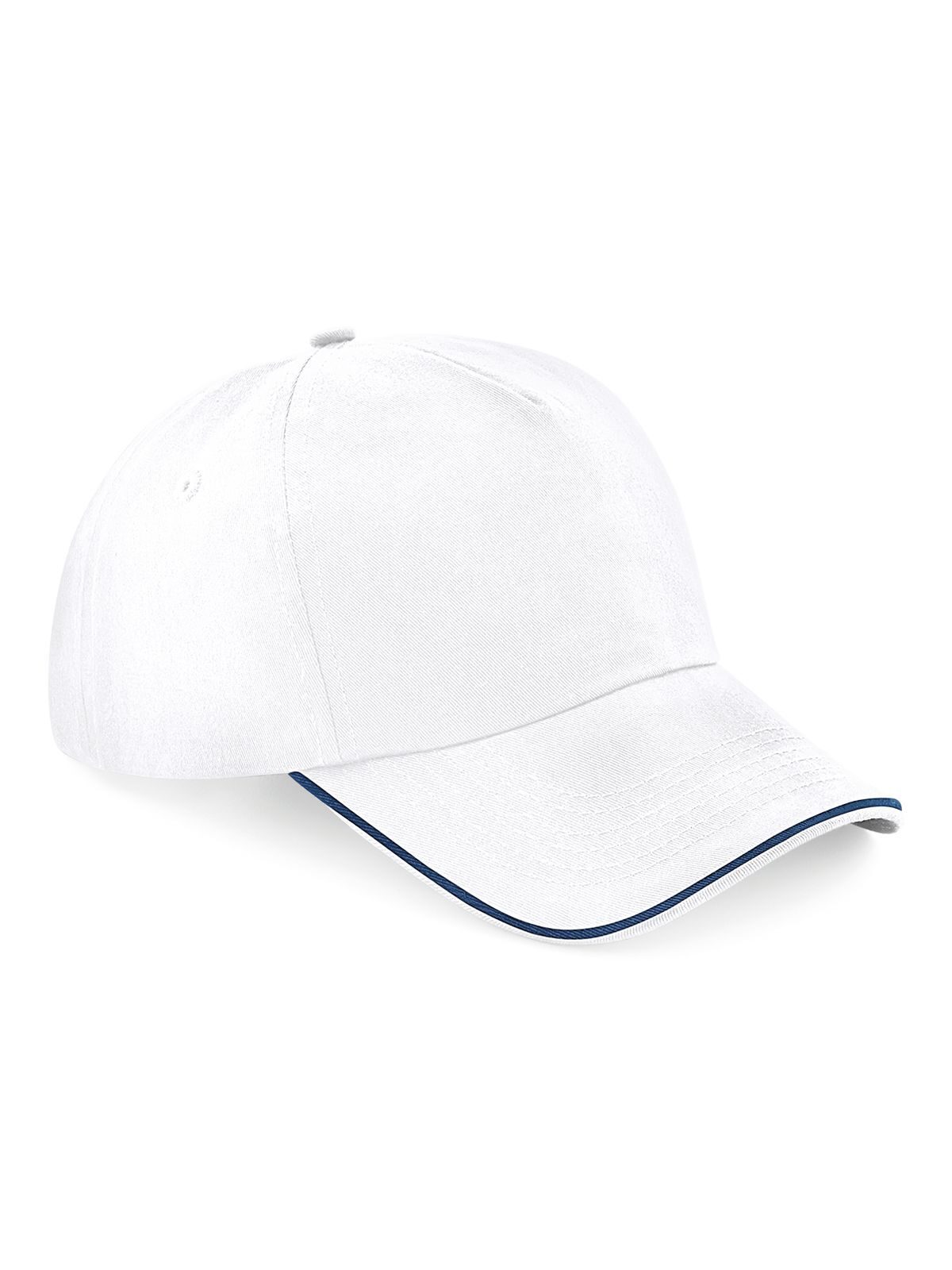 Authentic 5 Panel Cap - Piped Peak - WHIF - White/french navy