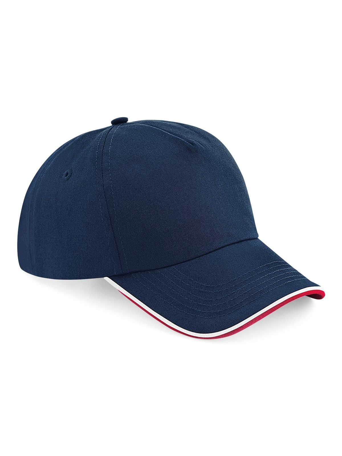 Authentic 5 Panel Cap - Piped Peak - FNACW - French Navy/Classic Red/White