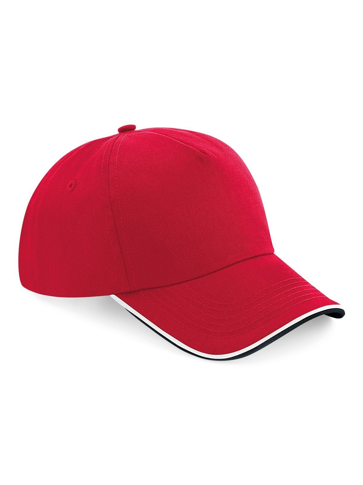 Authentic 5 Panel Cap - Piped Peak - CSRBW - Classic red/black/white