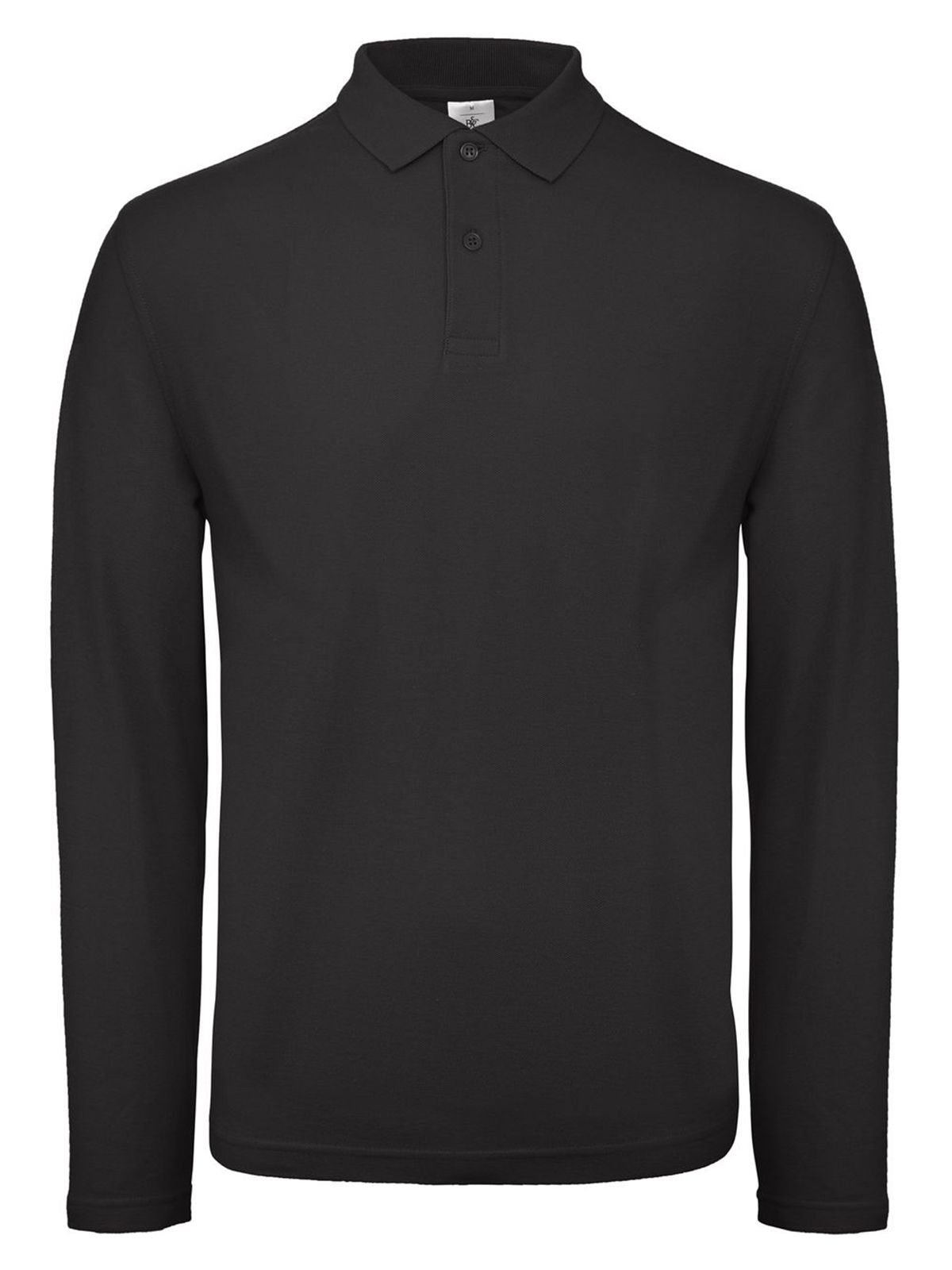 Polo met lange mouwen voor heren ID.001 - BL002 - Zwart