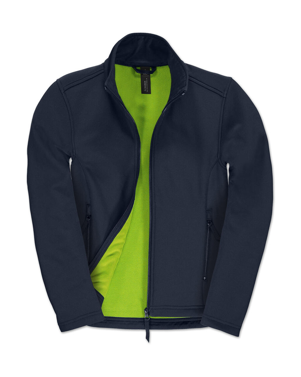 Dames Softshelljas ID.701 - 270 - Marineblauw/Neongroen