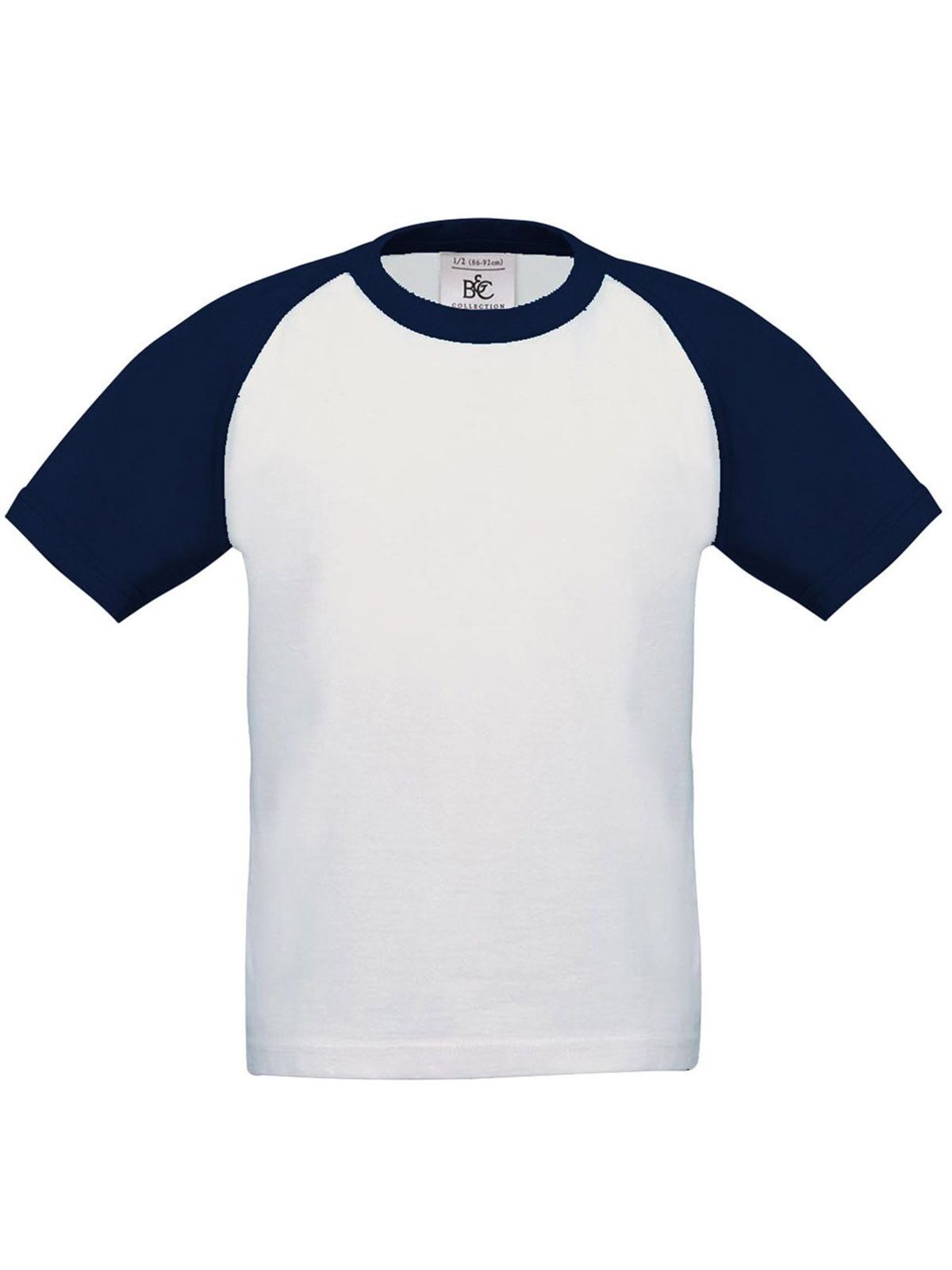 Kinder T-shirt Honkbal - 908 - Wit/Marineblauw