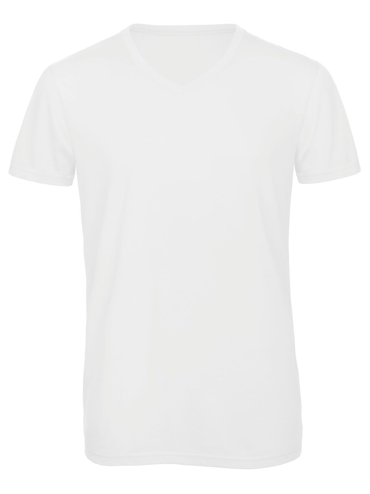 Heren T-shirt met V-hals en triblend-stof - WH001 - Wit