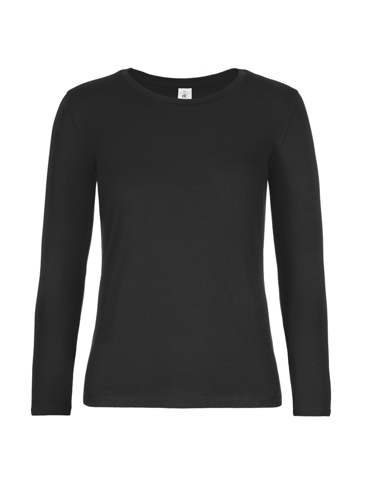 Dames T-shirt #E190 met lange mouwen - BL002 - Zwart