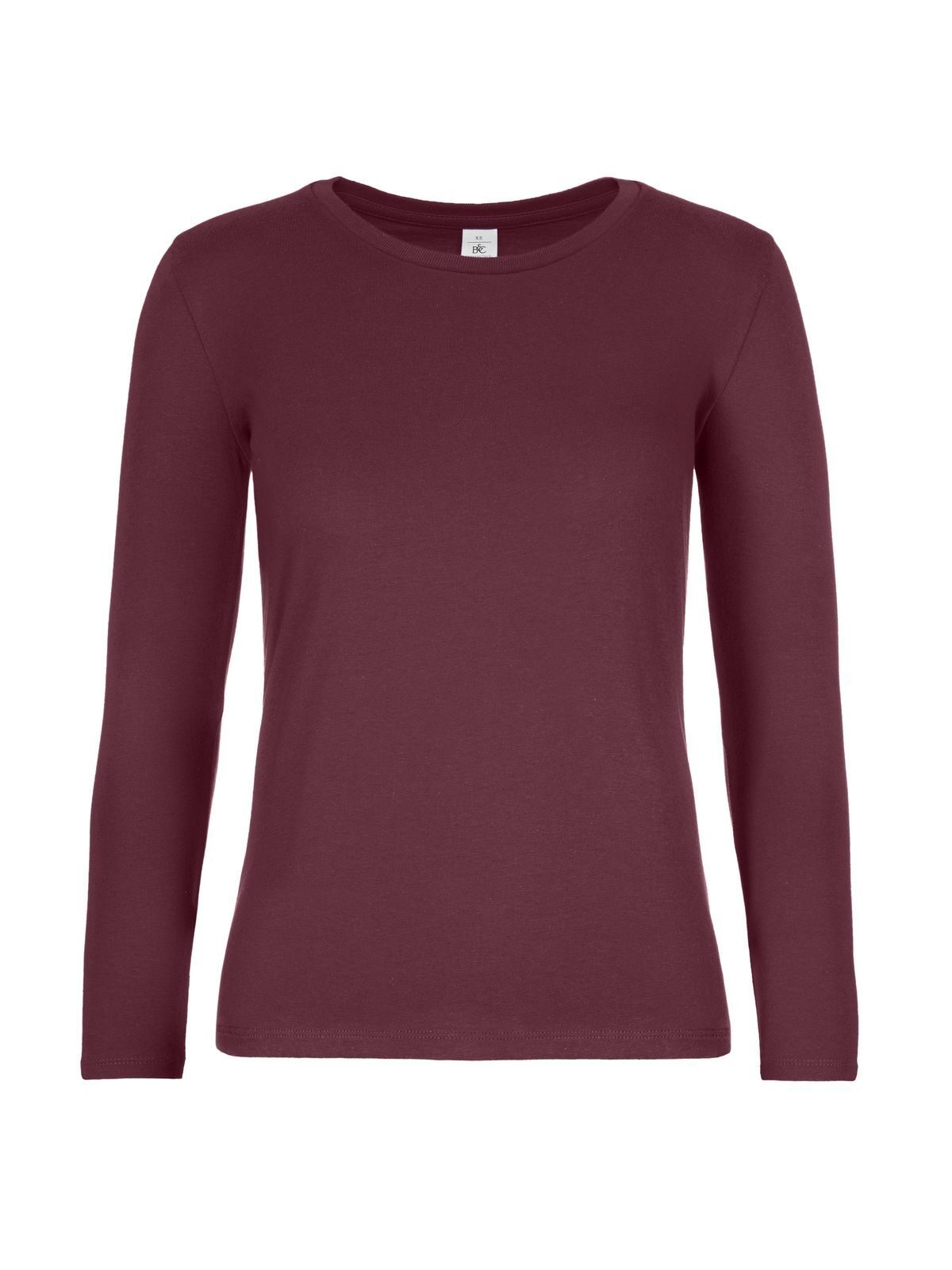 Dames T-shirt #E190 met lange mouwen - BU370 - Bordeaux