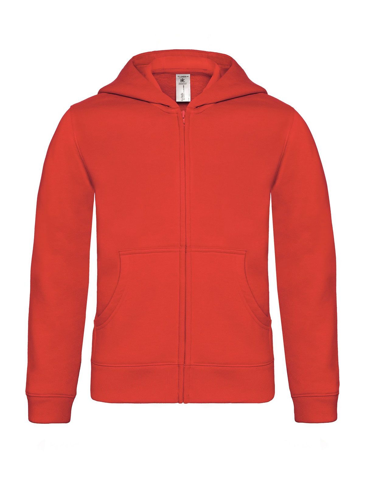 Kinder sweater met capuchon en volledige ritssluiting - RE004 - Rood
