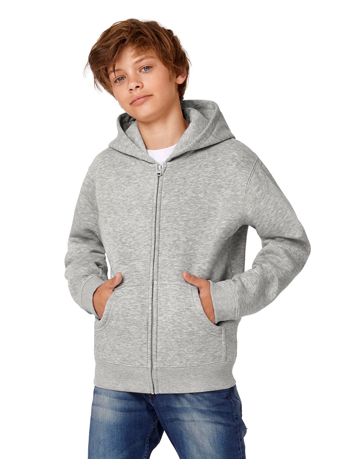Kinder sweater met capuchon en volledige ritssluiting