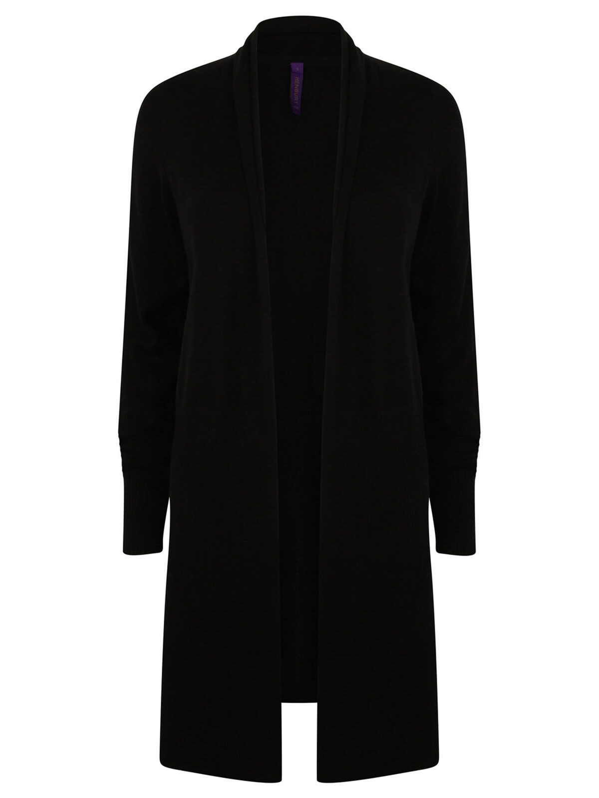 Ladies´ Longline Open Cardigan - BLK - Black