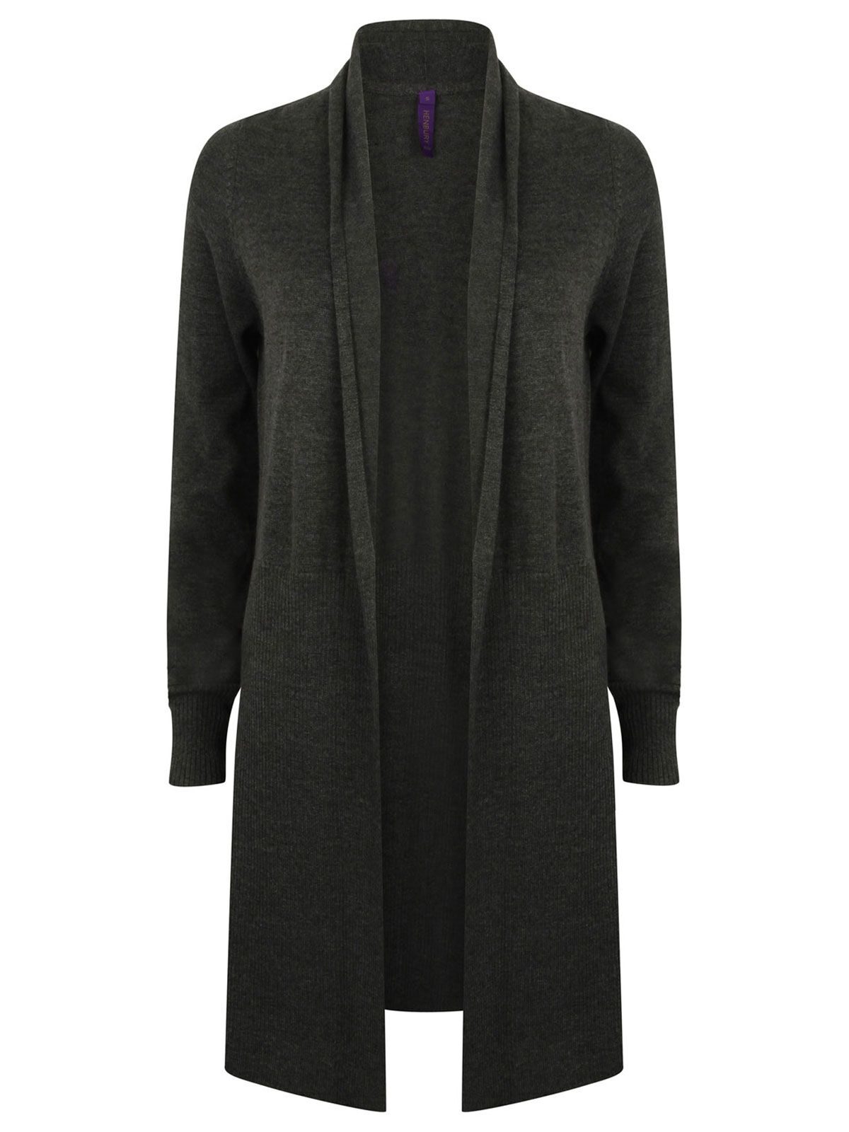 Ladies´ Longline Open Cardigan - GRM - Grey Marl