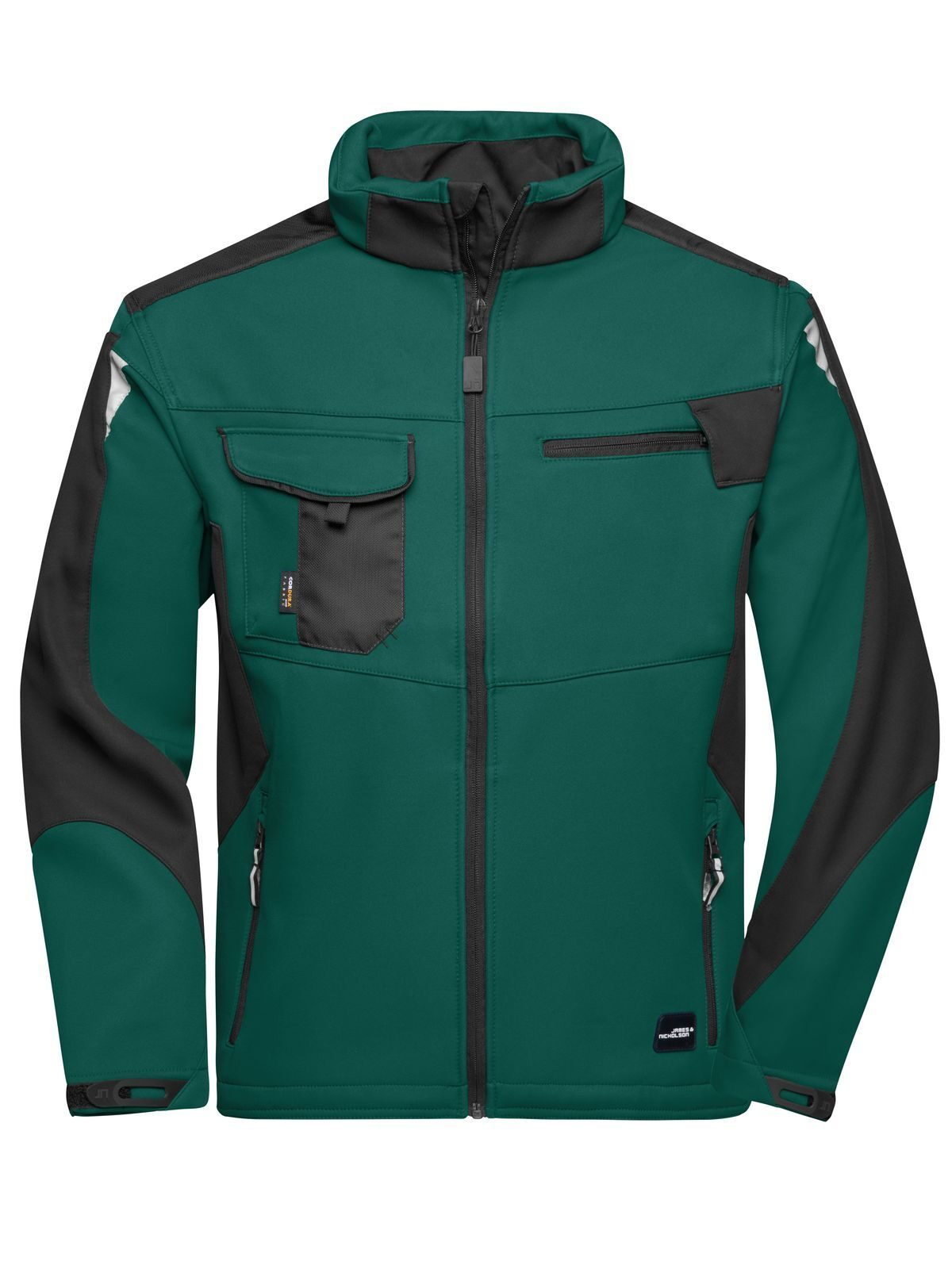 Werkjas van softshell-materiaal -STERK- - DGRBL - DONKERGROEN-ZWART