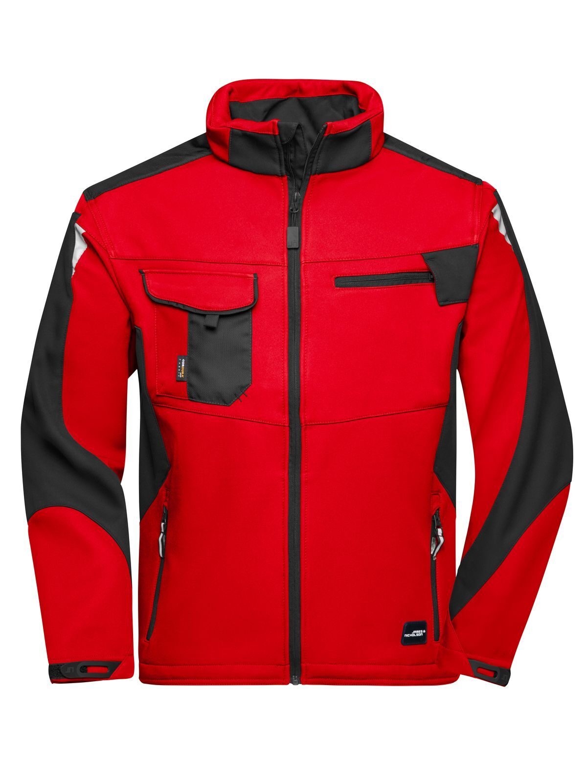 Werkjas van softshell-materiaal -STERK- - RDBL - ROOD-ZWART