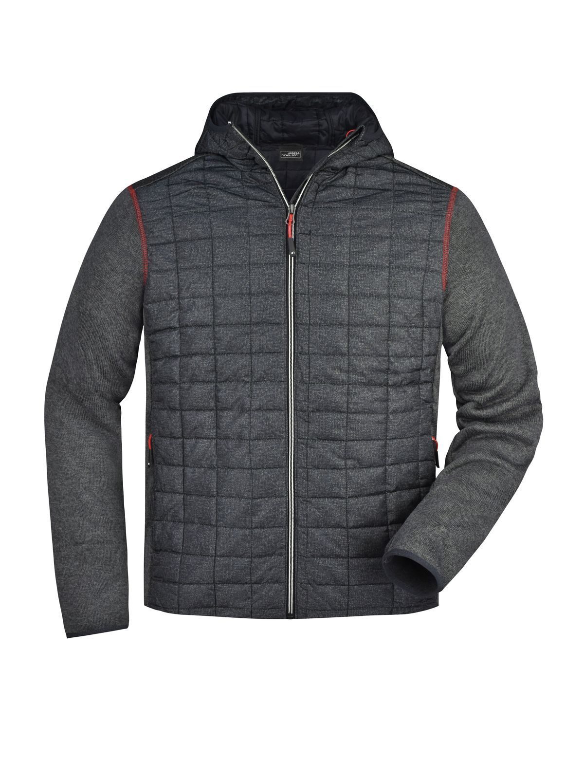 Men's Knitted Hybrid Jacket - GMANM - melange - anthracite - melange