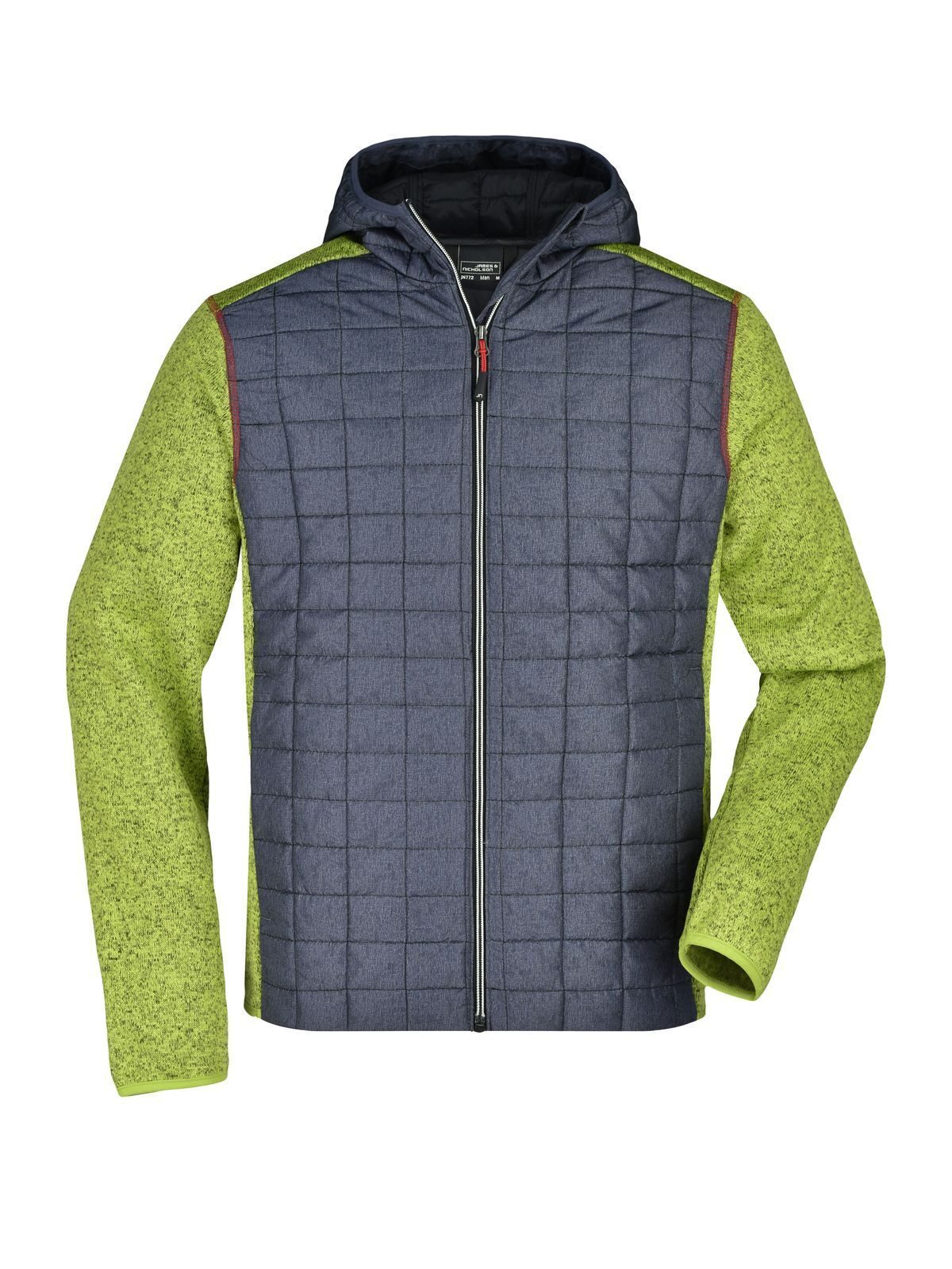 Men's Knitted Hybrid Jacket - KMANM - Kiwi-Melange/Anthracite-Melange