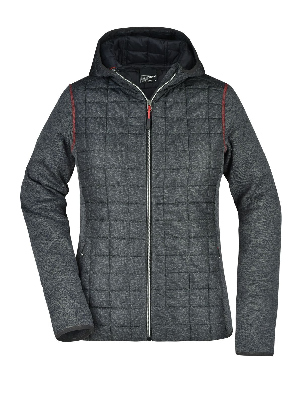 Gebreide hybride jas voor dames - GMANM - melange - antraciet - melange