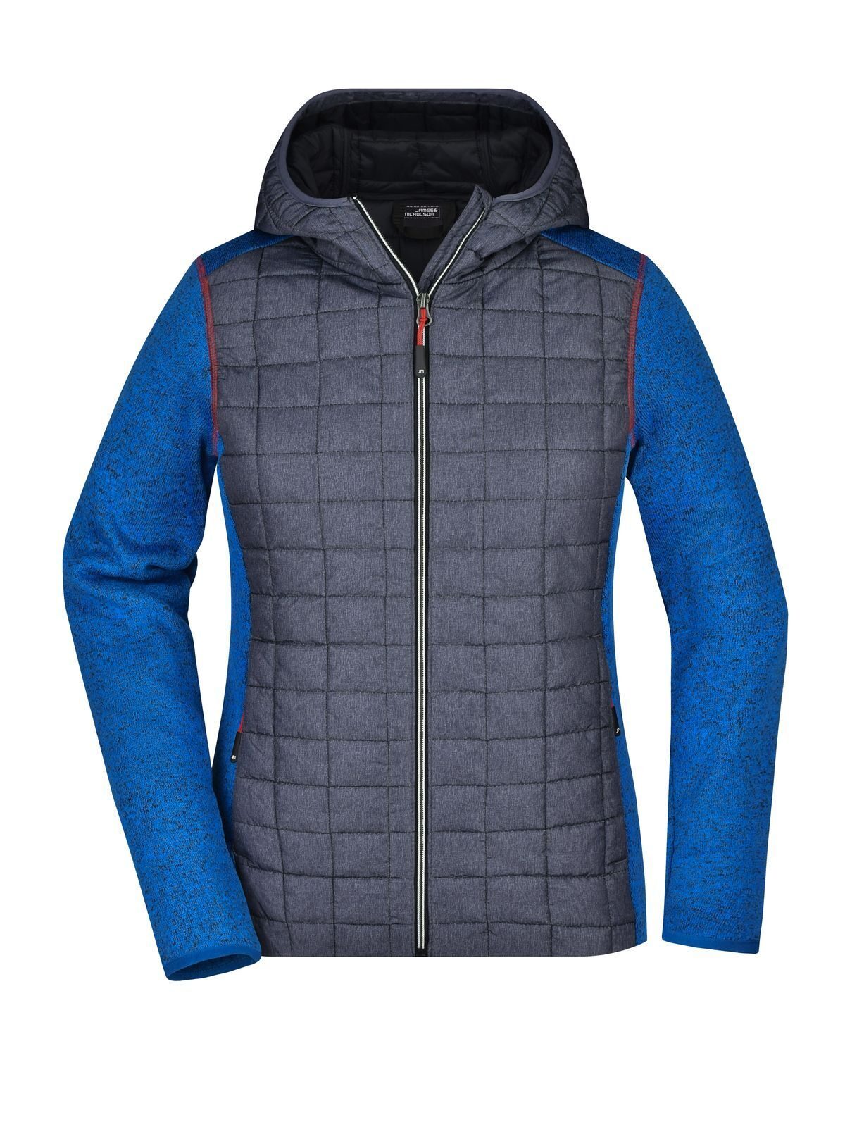 Gebreide hybride jas voor dames - RMANM - Royal-Melange/Anthracite-Melan