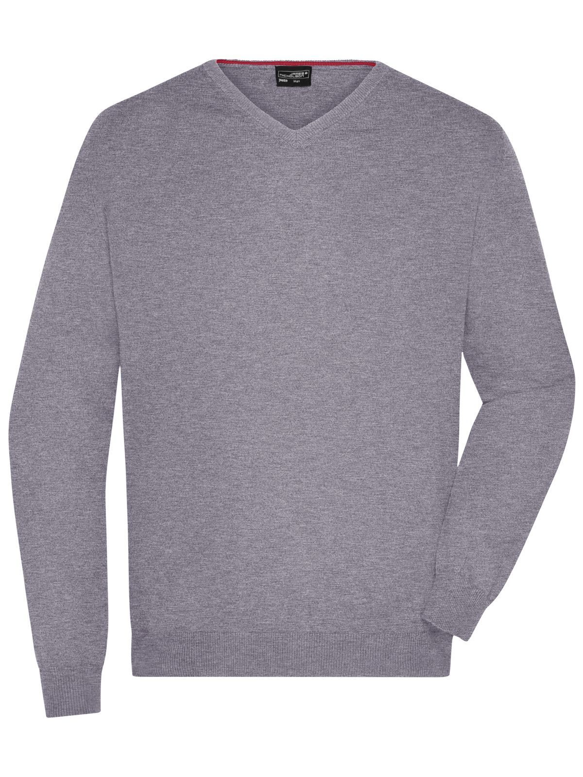 Men's V-Neck Pullover - GREHE - Grey heather
