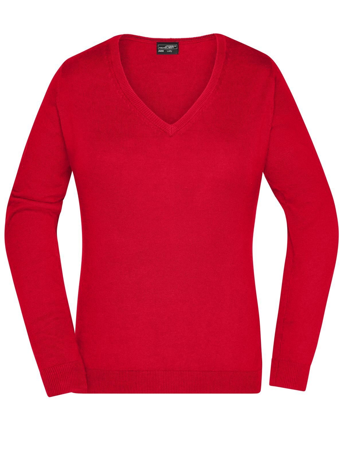 Ladies' V-Neck Pullover - RMBK - Red Melange