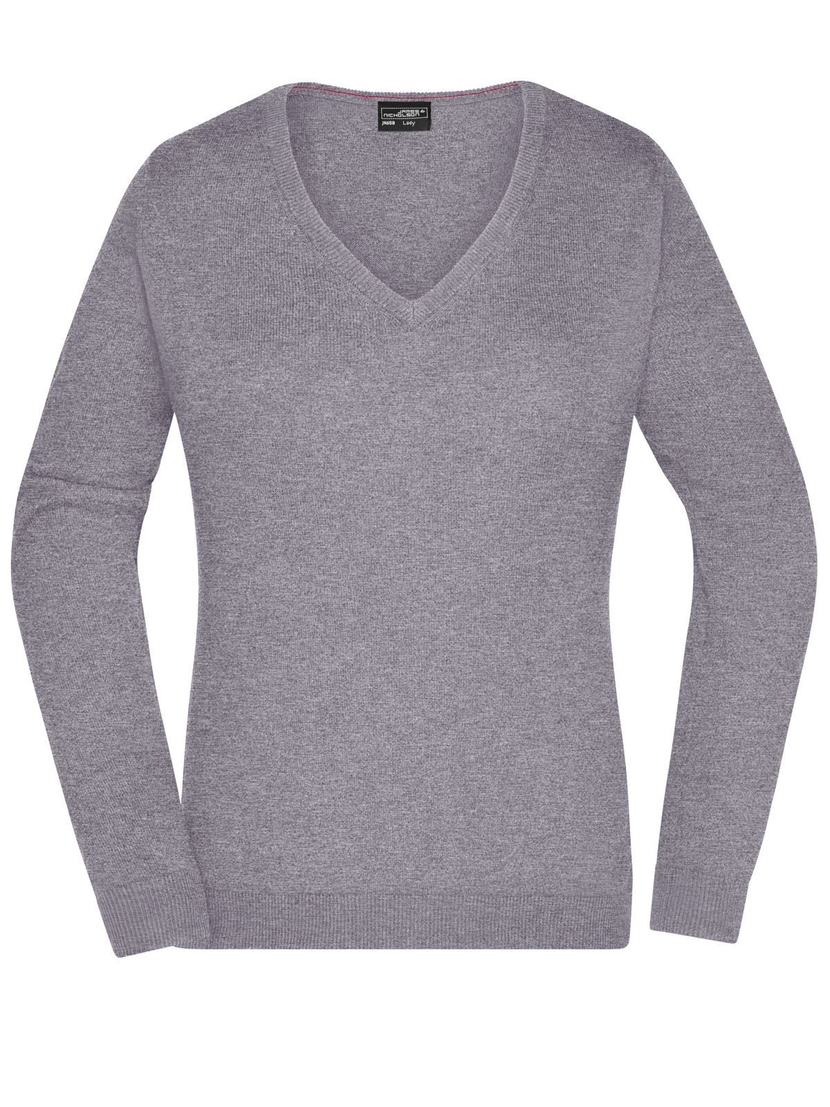 Ladies' V-Neck Pullover - GREHE - Grey heather