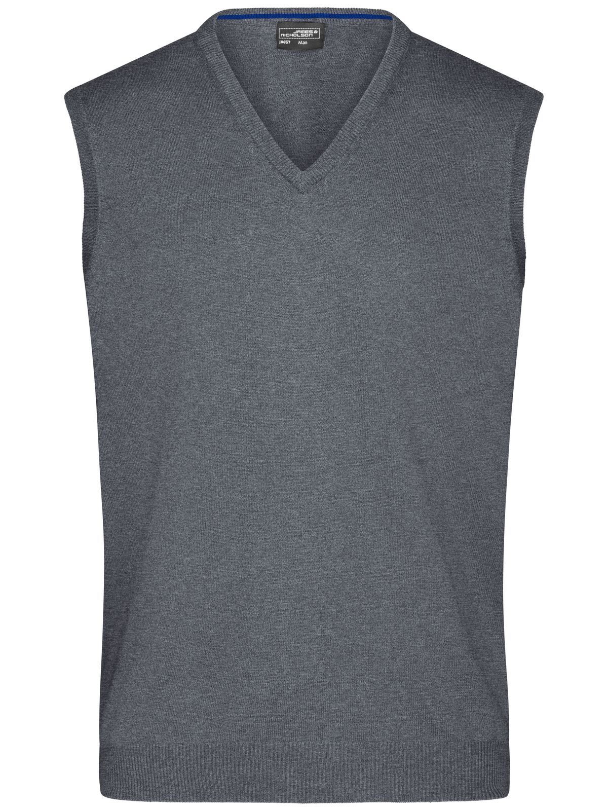 Men's V-Neck Pullunder - GREHE - Grey heather