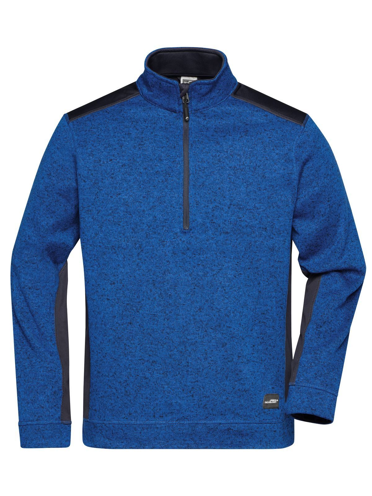 Gebreide fleece werkjas voor heren met halve rits - STRONG - - RYMNY - ROYAL MELANGE - NAVY